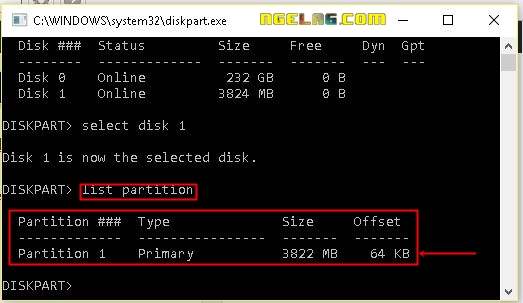 FlashDisk Tidak Bisa Diformat Ini Cara Memperbaikinya Diskpart list partition