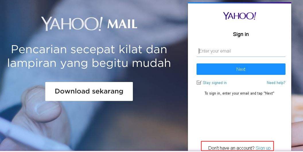 Cara Membuat Email Baru Pada Yahoo Mail Halaman Pendaftaran Yahoo Mail