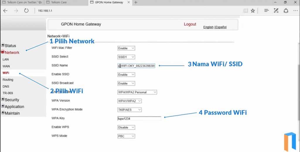 Cara Mengganti Password WiFi Modem Alcatel Indihome