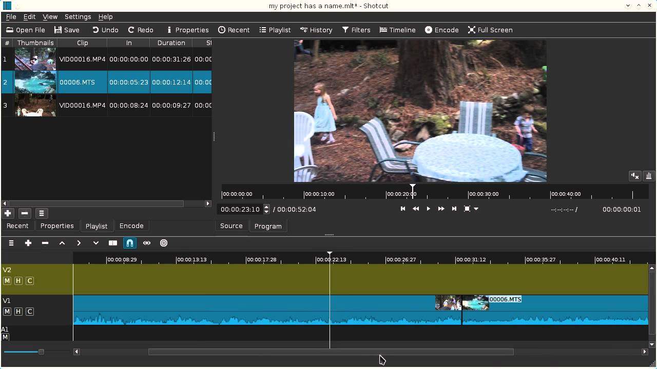 using shotcut video editor