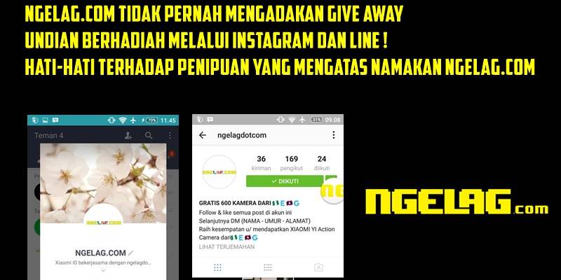NGELAGdotcom Tidak Pernah Mengadakan Give Away Pada Social Media Instagram dan LINE